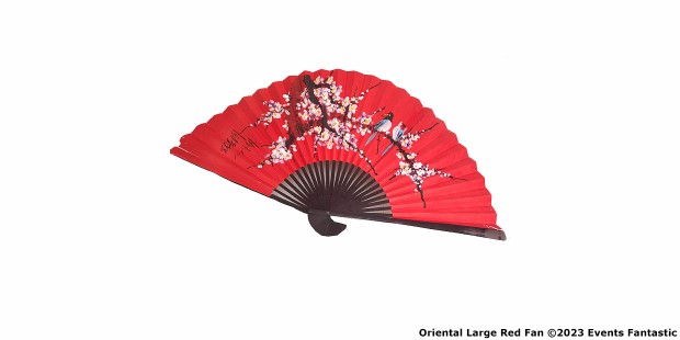 Oriental Large Red Fan Prop