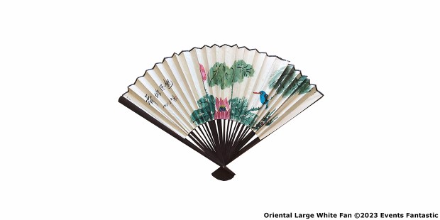 Oriental Large White Fan Prop