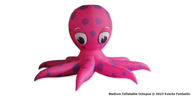 Medium Inflatable Octopus 2.5m Tall Front View