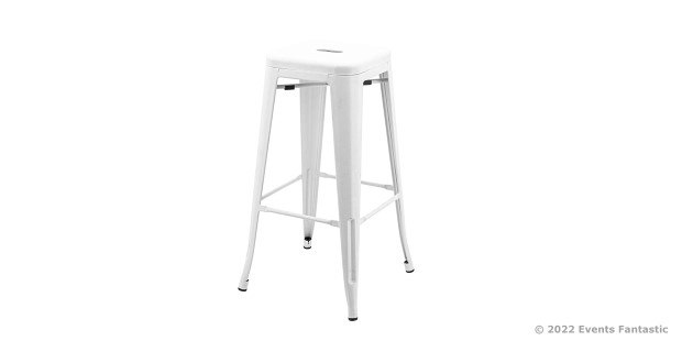 White Tolix Dry Bar Stool Angle