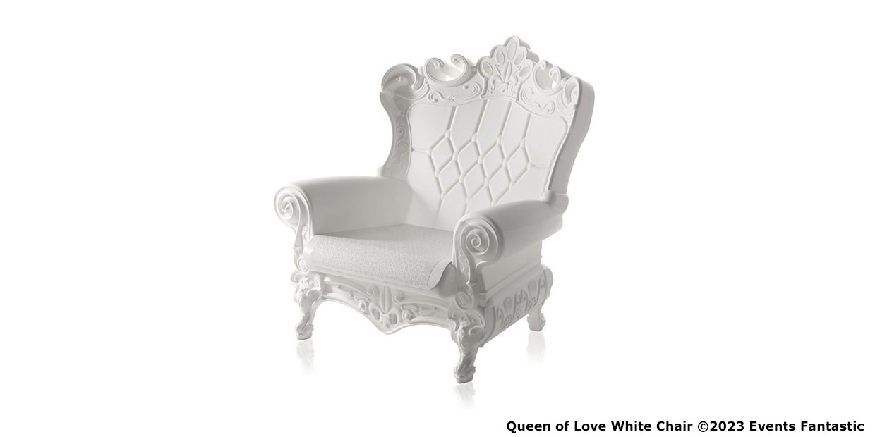 White Queen of Love Chair Side View