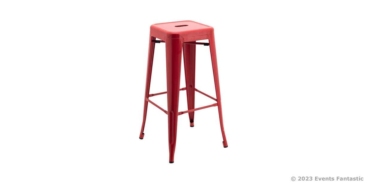 Red Tolix Stool Angle View
