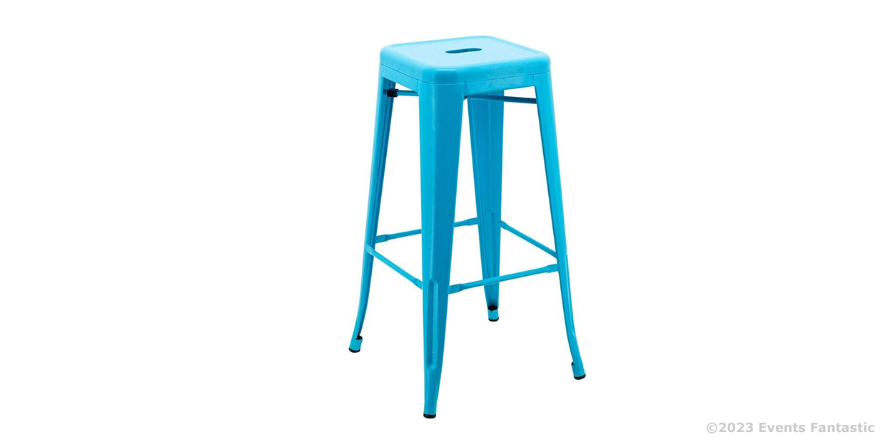 Sky Blue Tolix Stool angle View