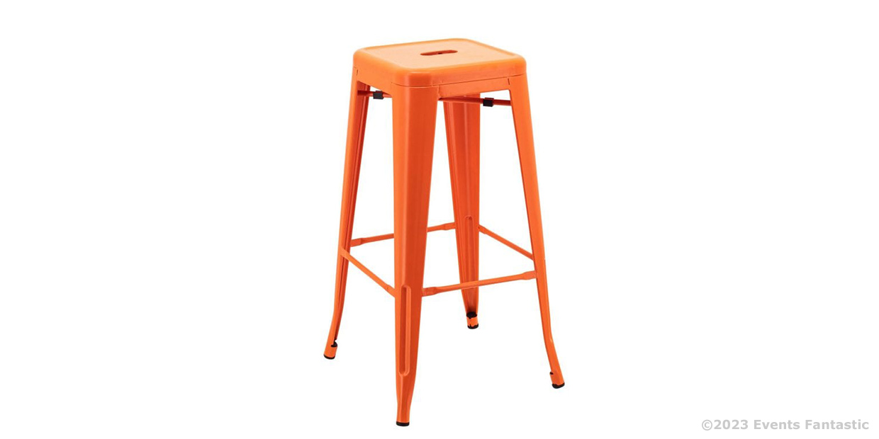 Orange Tolix Stool Side View