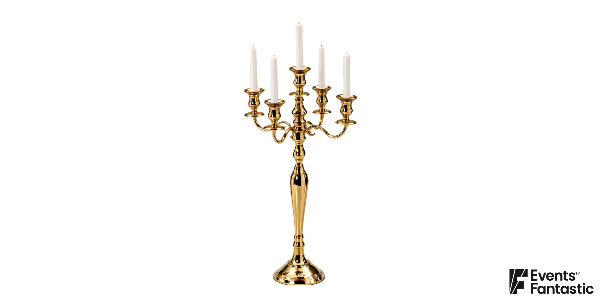 5 Prong 80cm Gold Candelabra Table Centrepiece