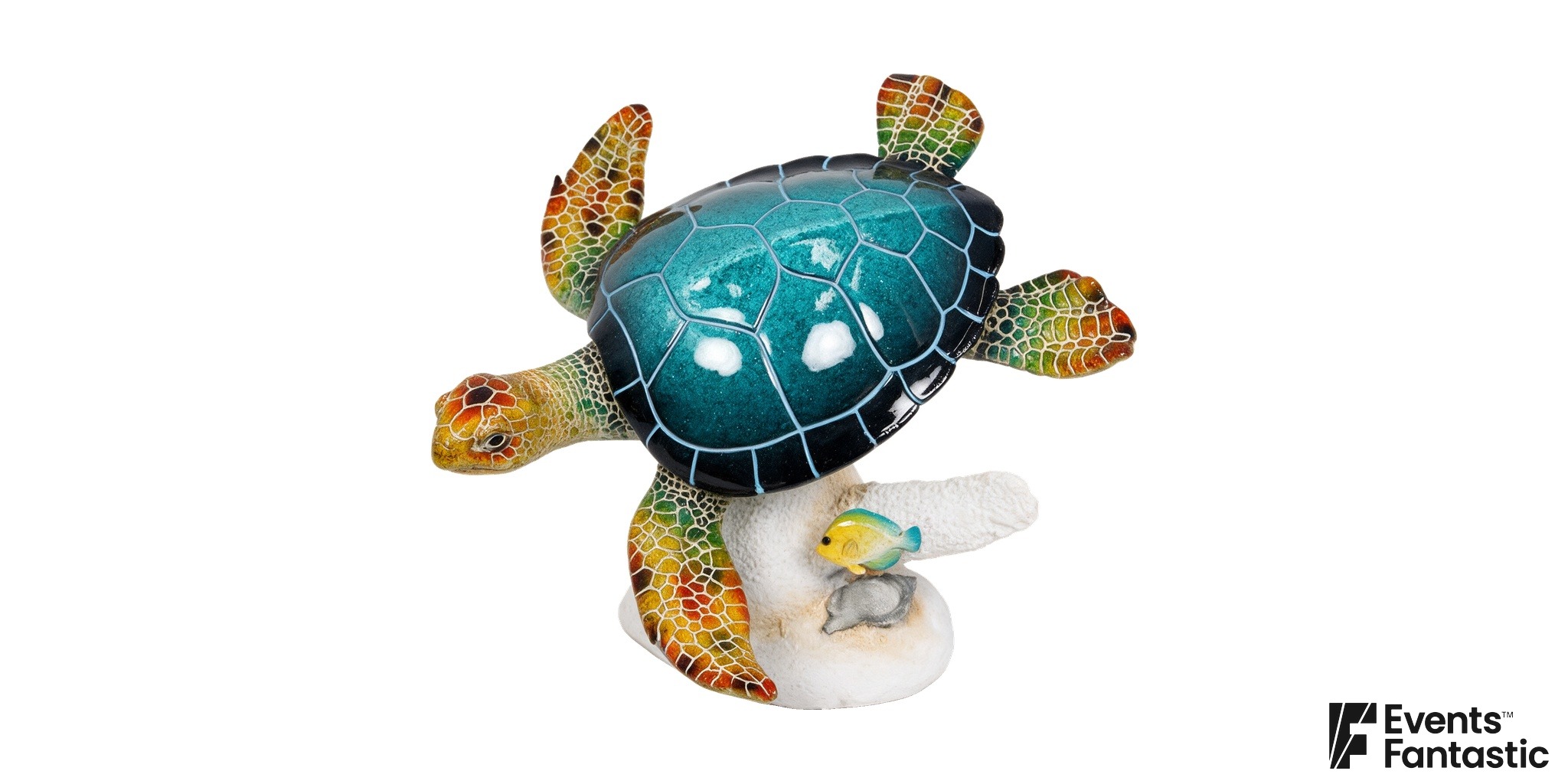 Blue Turtle on Coral Centrepiece