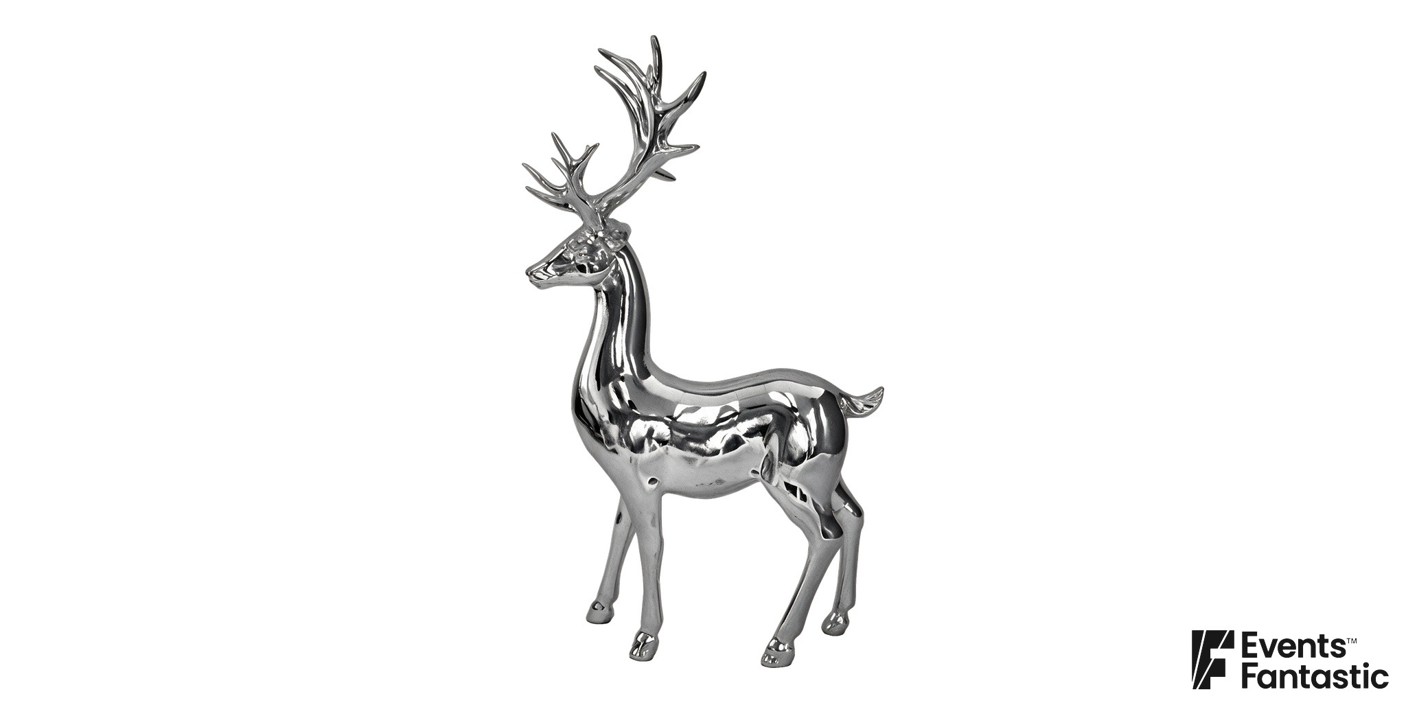 Standing Silver Reindeer Table Centrepiece