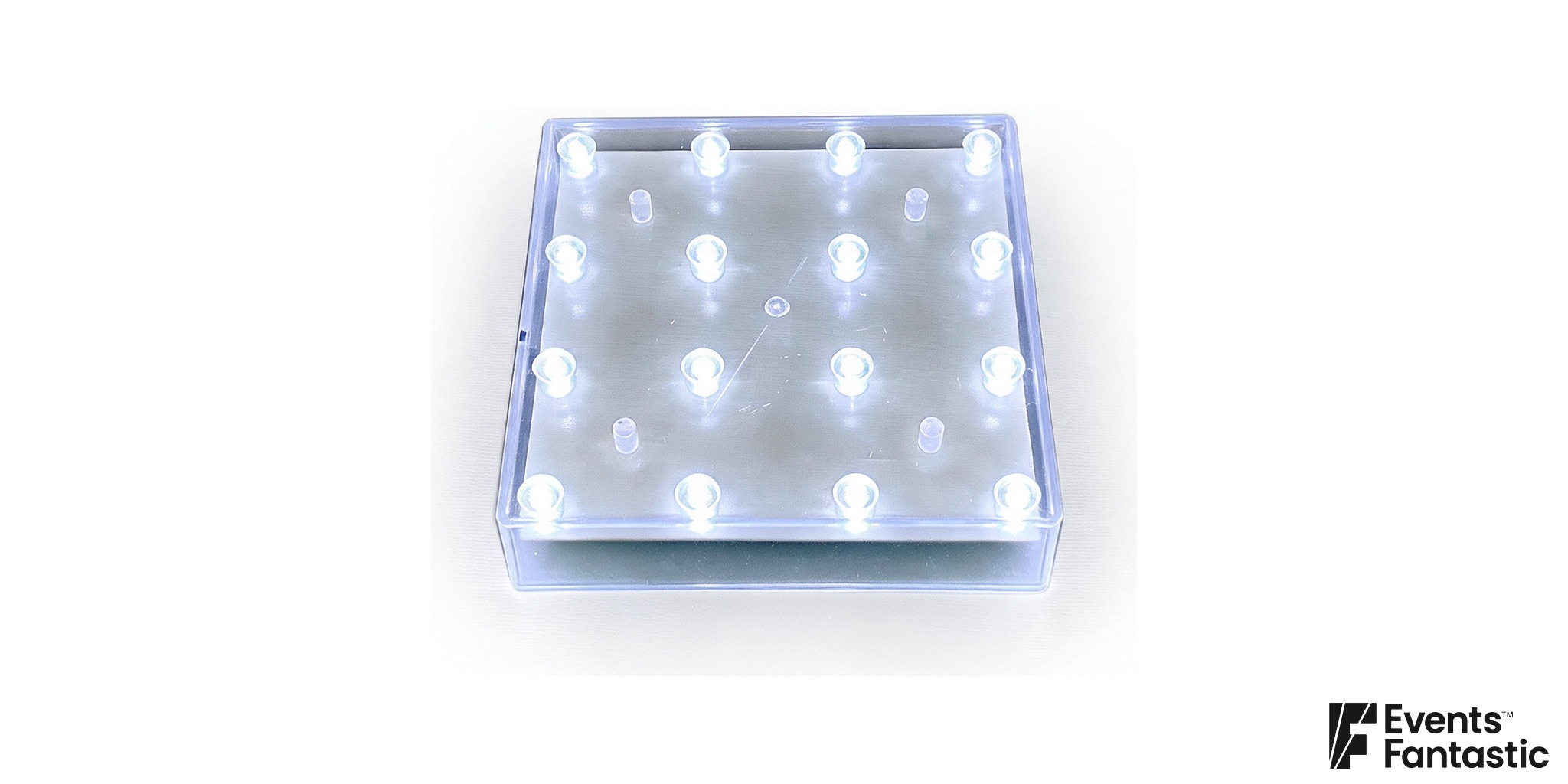 White LED Centrepiece Base White – Square
